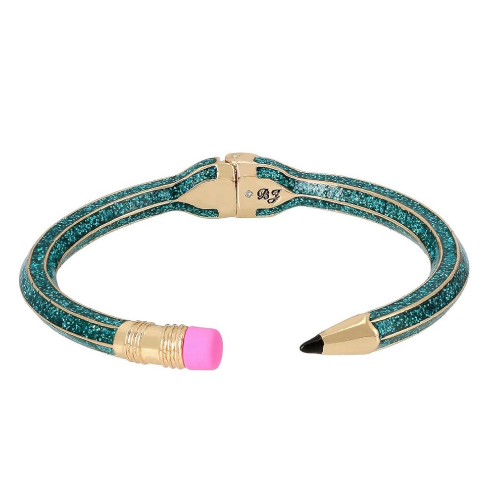 Betsey Johnson Teacher School TEAL Pencil Bracelet Nwt